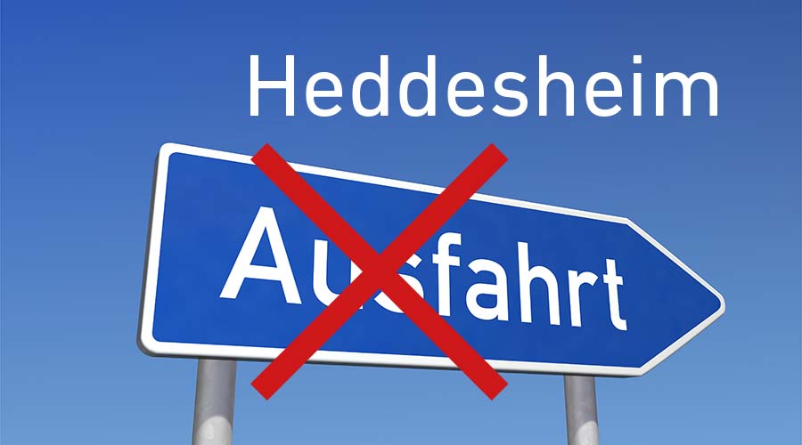 Ausfahrt Heddesheim gesperrt