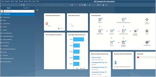 Screenshot Anwendung SAP Business One